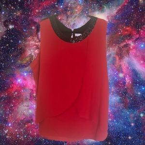 Plus Size Color Block Sequin Top